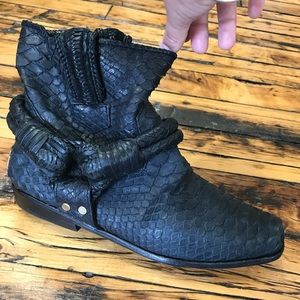 Free People Genuine Python Booties